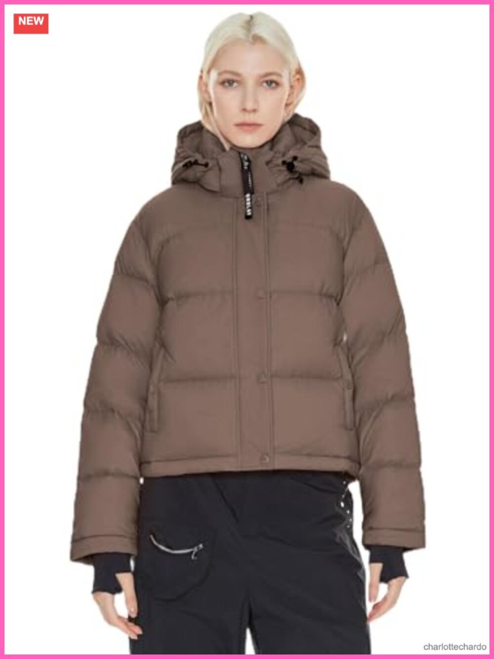 Cropped Puffer Jacket Short Down Coat Thickened Winter Detachable Hood